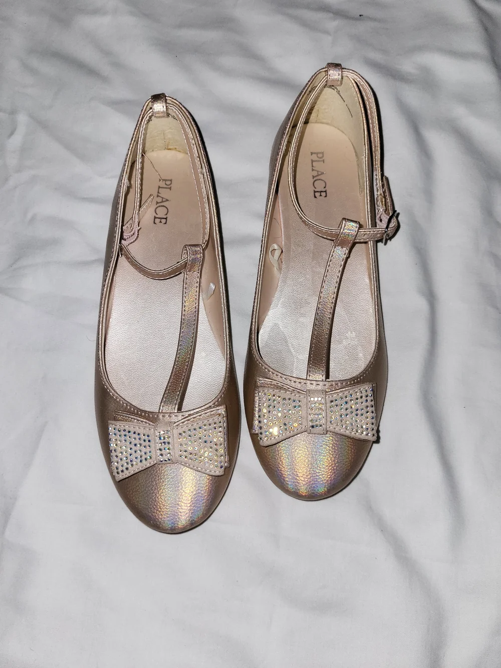 The Children's Place Rose Gold Bow T-Strap Dress Shoes